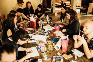 Team beim kreativen Workshop